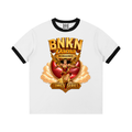 Contrast Edge Ribbed Crewneck T-Shirt