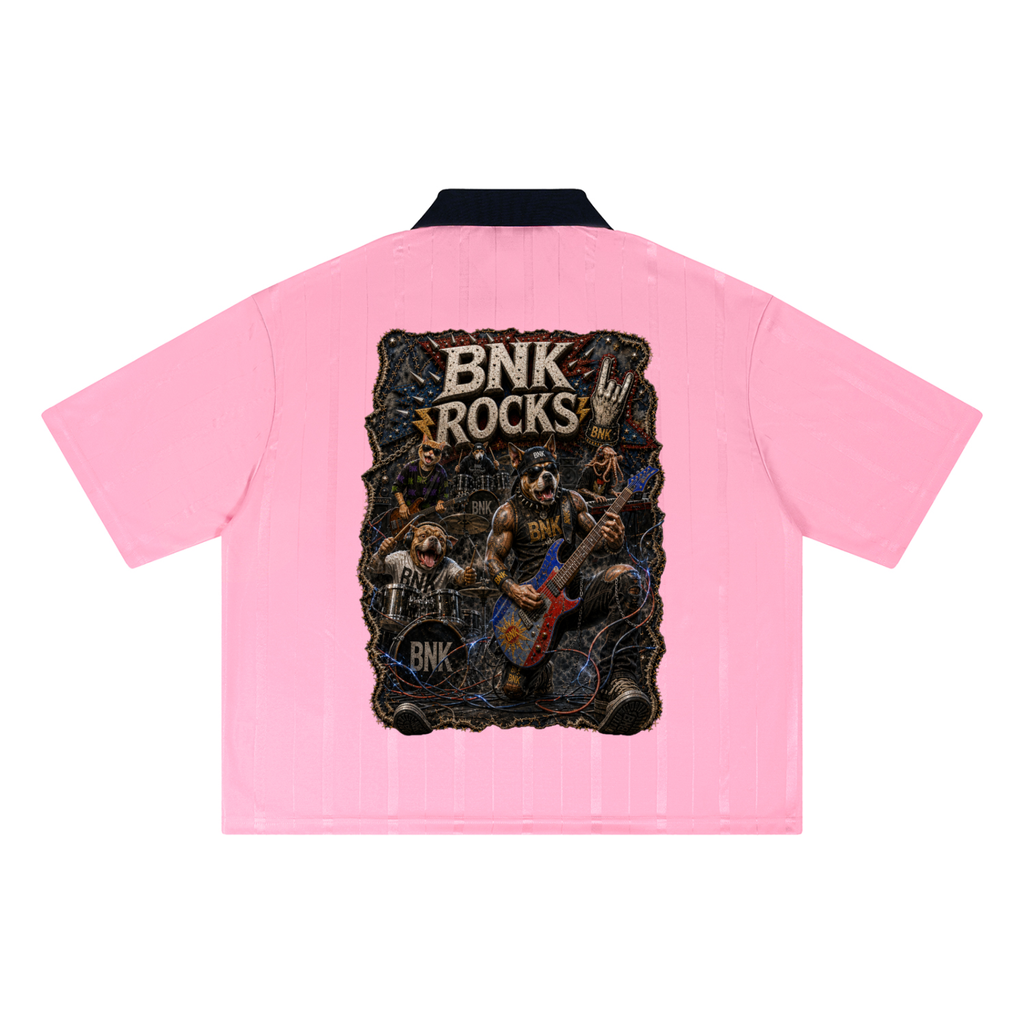 BNKN GOLD ROCKS Unisex Striped Boxy Soccer Jersey