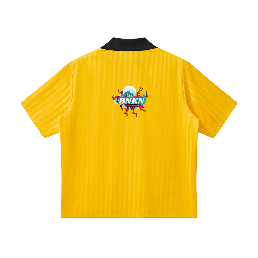 Contrast Collar Striped Soccer Jersey