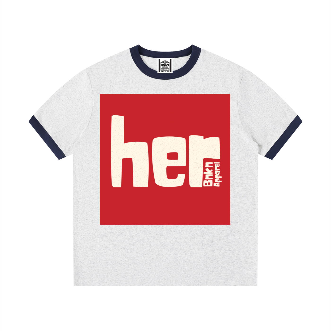 Contrast Edge Ribbed Crewneck T-Shirt