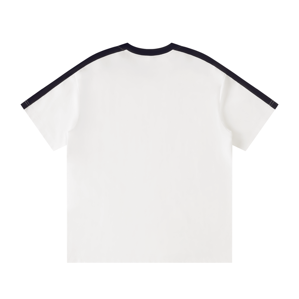 BNKN TEXT LOGO Unisex Colorblock Striped T-Shirt