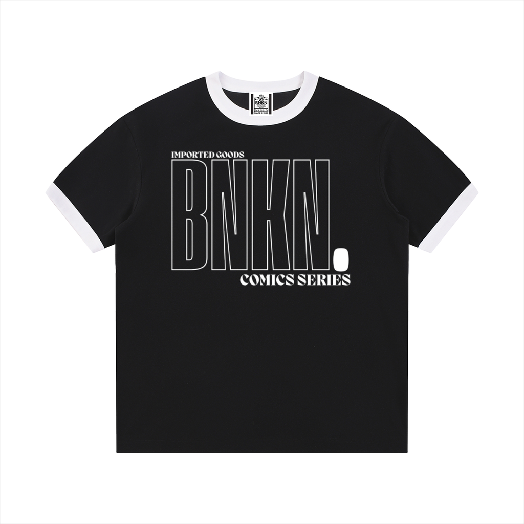 Contrast Edge Ribbed Crewneck T-Shirt
