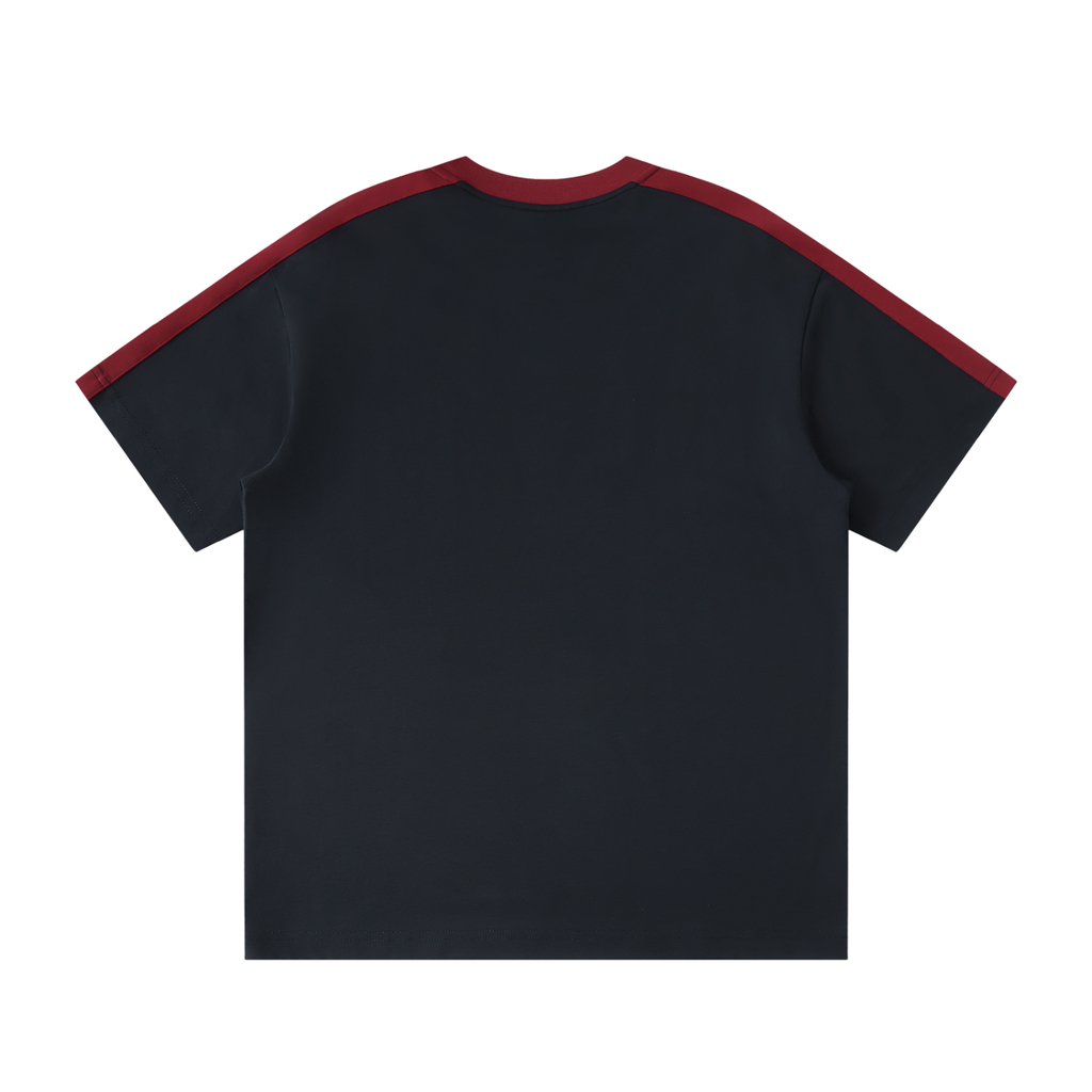 BNKN TEXT LOGO Unisex Colorblock Striped T-Shirt