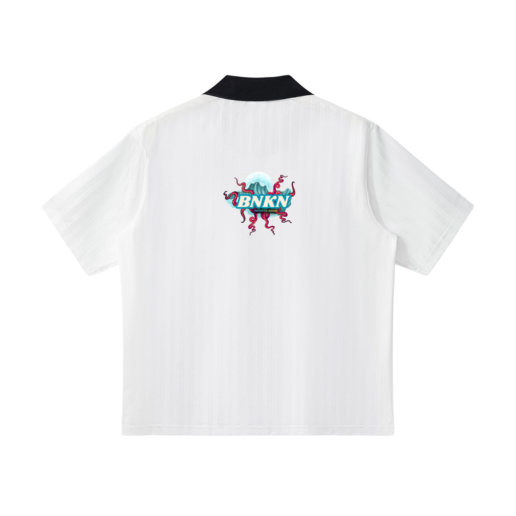 Contrast Collar Striped Soccer Jersey