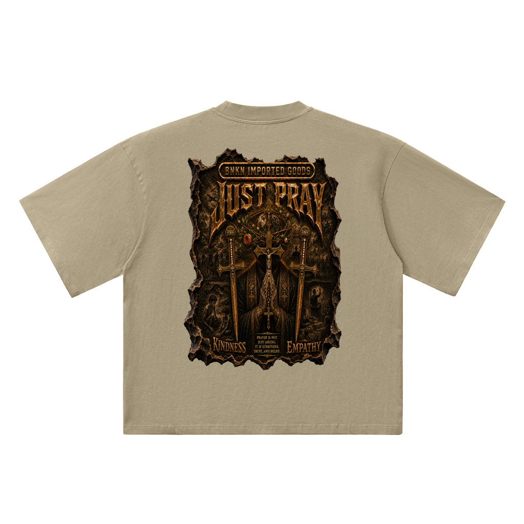 BNKN JUST PRAY Oversized Drop Shoulder T-Shirt