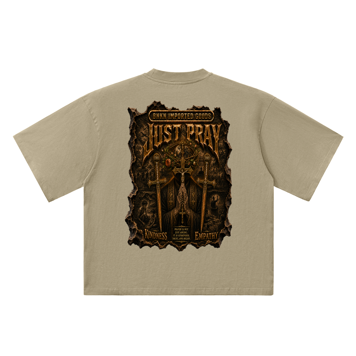 BNKN JUST PRAY Oversized Drop Shoulder T-Shirt