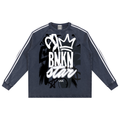BNKN STAR Snow Washed Contrast Tape Sweatshirt