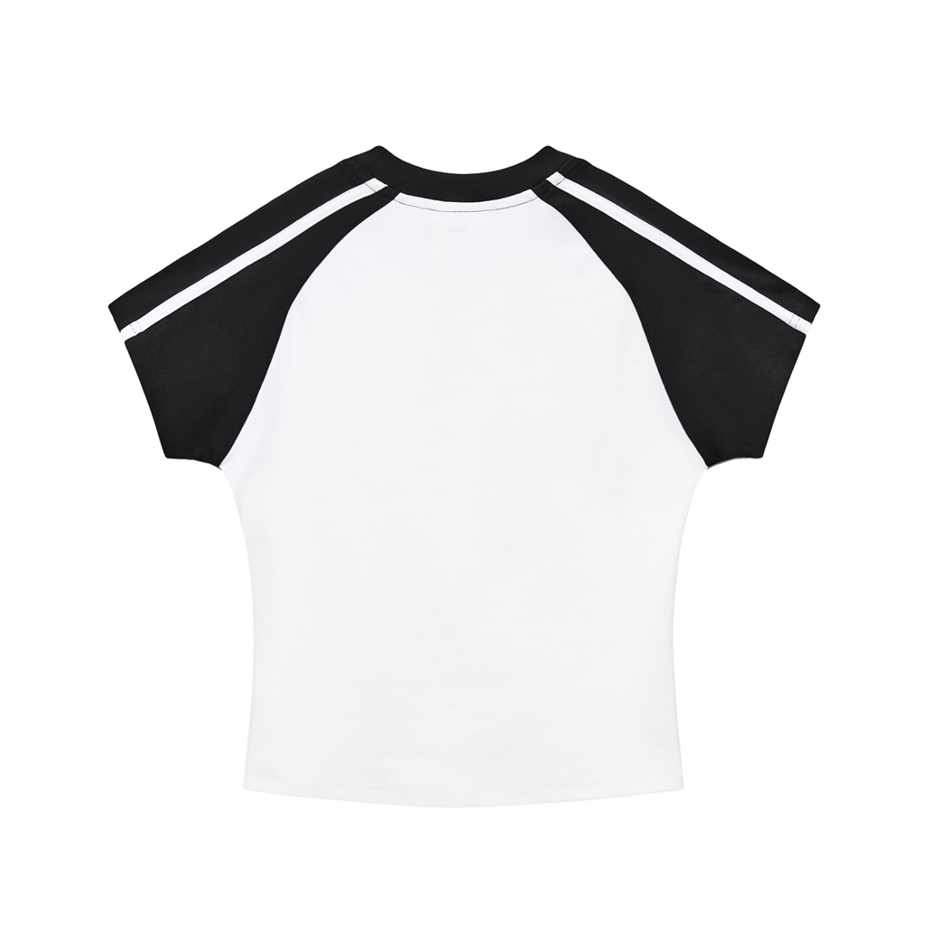 BNKN Contrast Stripes Bodycon Raglan  Sleeve T-Shirt