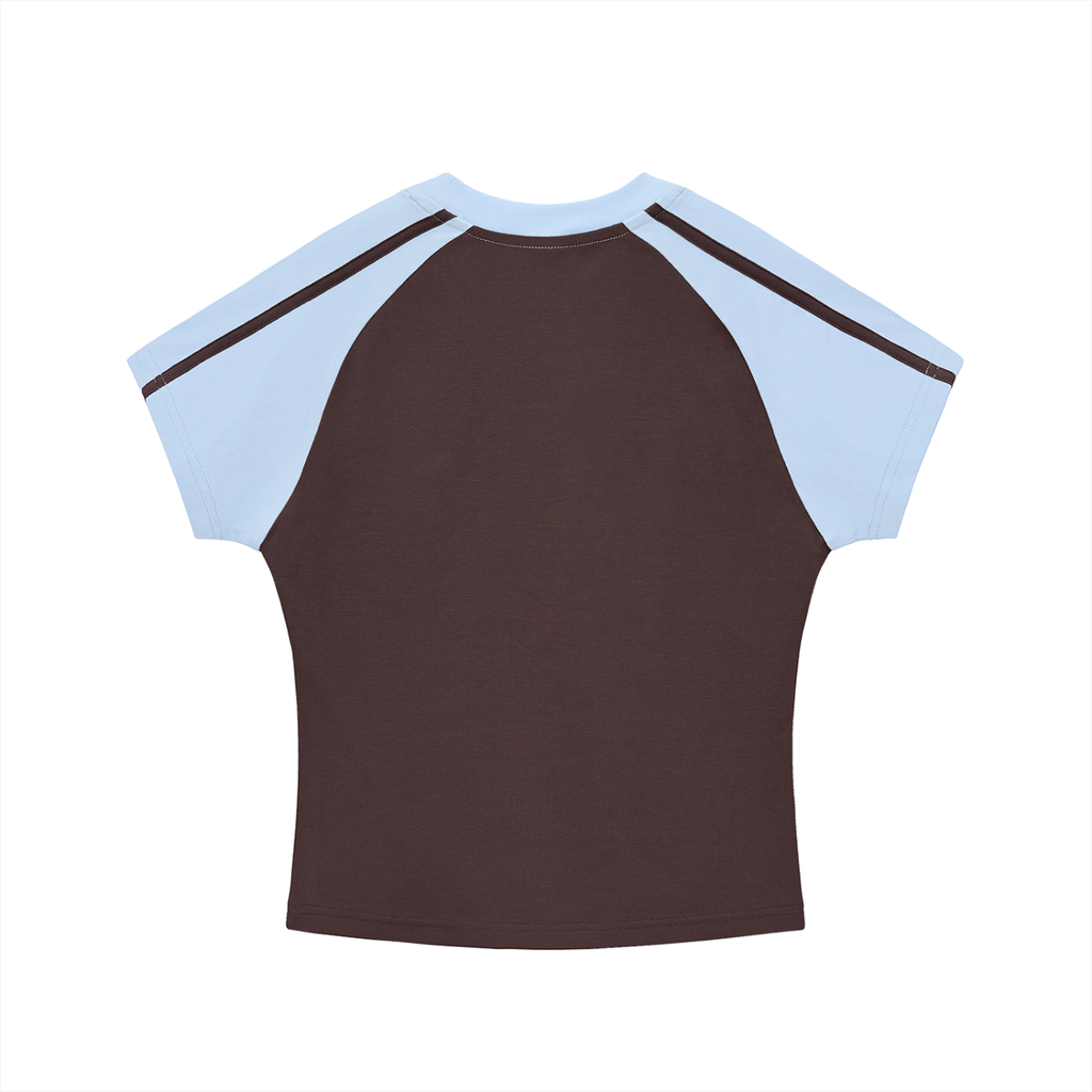 BNKN Contrast Stripes Bodycon Raglan  Sleeve T-Shirt