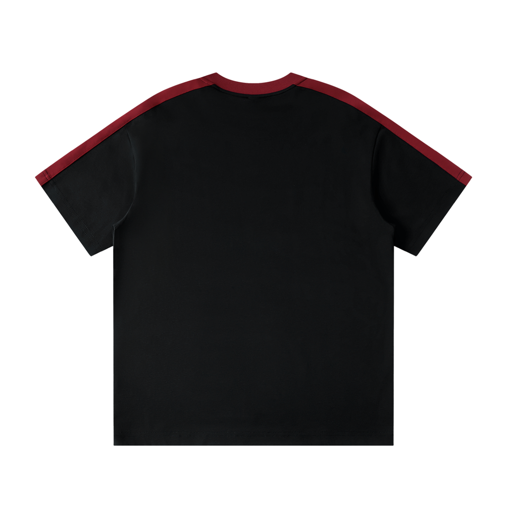 BNKN TEXT LOGO Unisex Colorblock Striped T-Shirt