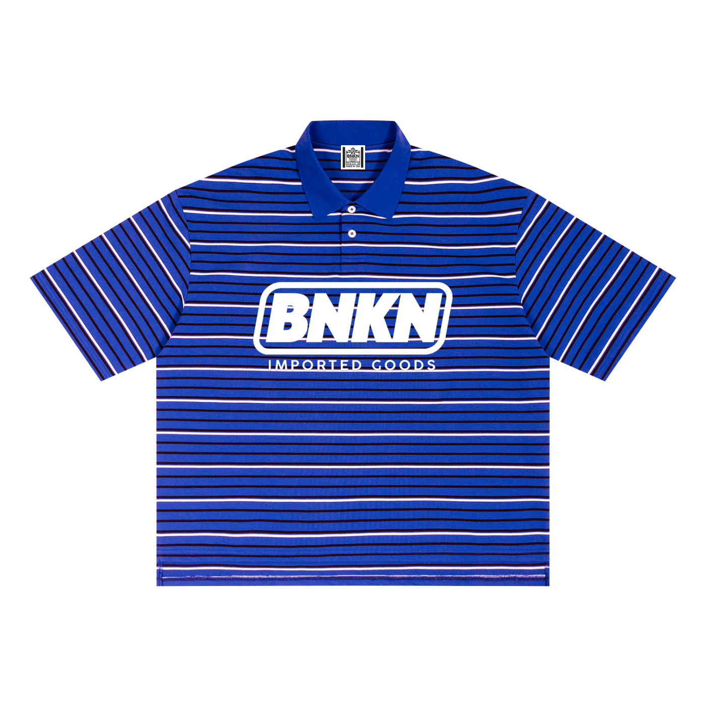 Unisex Striped Boxy Collared Polo Shirt