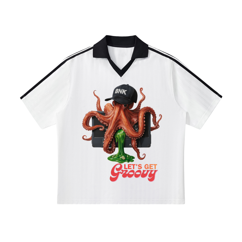 Contrast Collar Striped Soccer Jersey