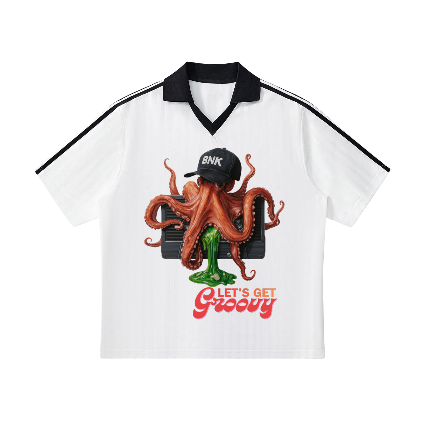Contrast Collar Striped Soccer Jersey