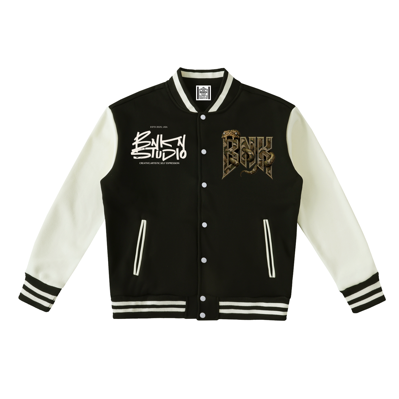 BNKN Two-Tone Fleeced Varsity Jacket