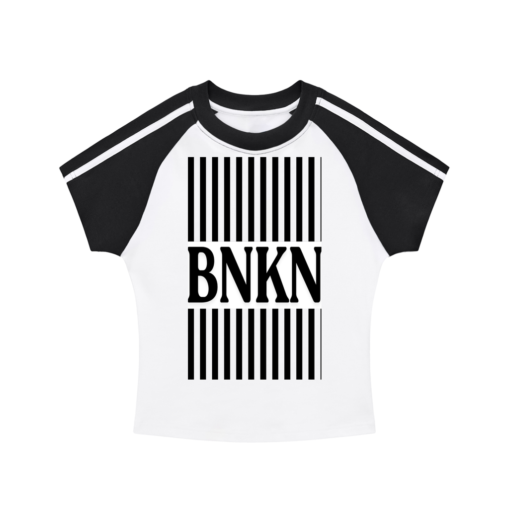 BNKN Contrast Stripes Bodycon Raglan  Sleeve T-Shirt