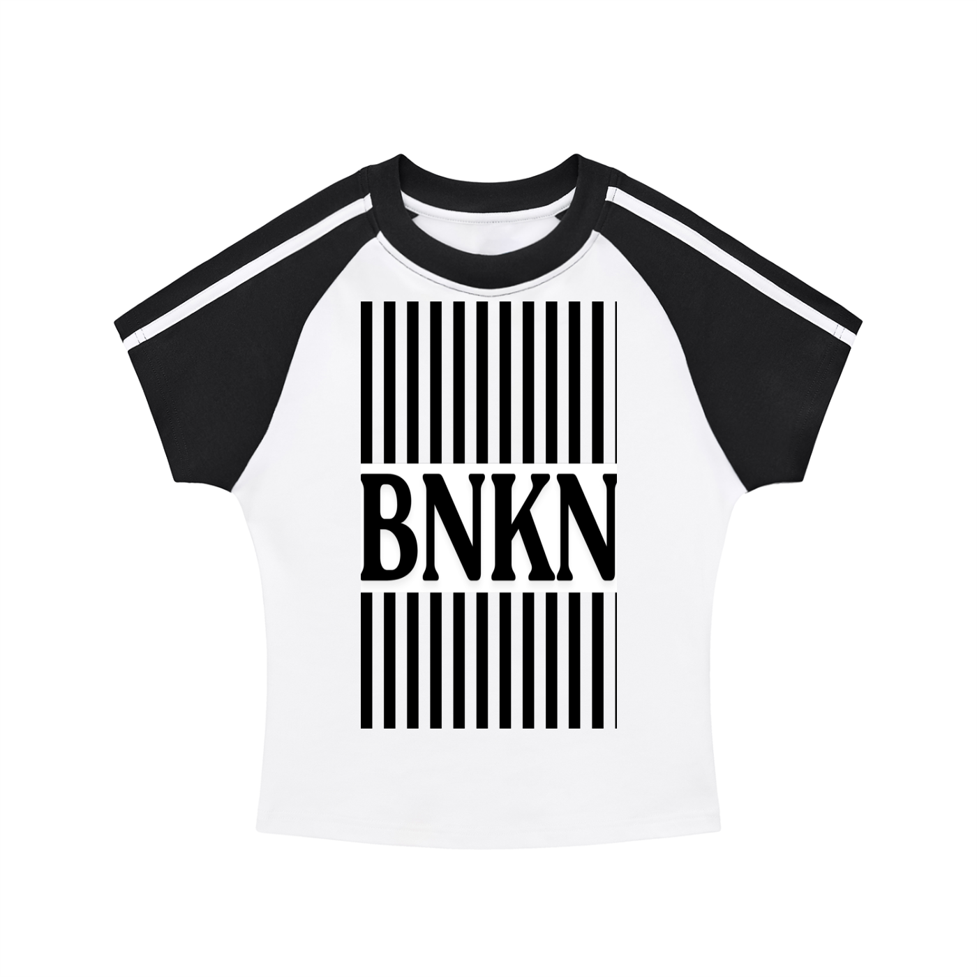BNKN Contrast Stripes Bodycon Raglan  Sleeve T-Shirt