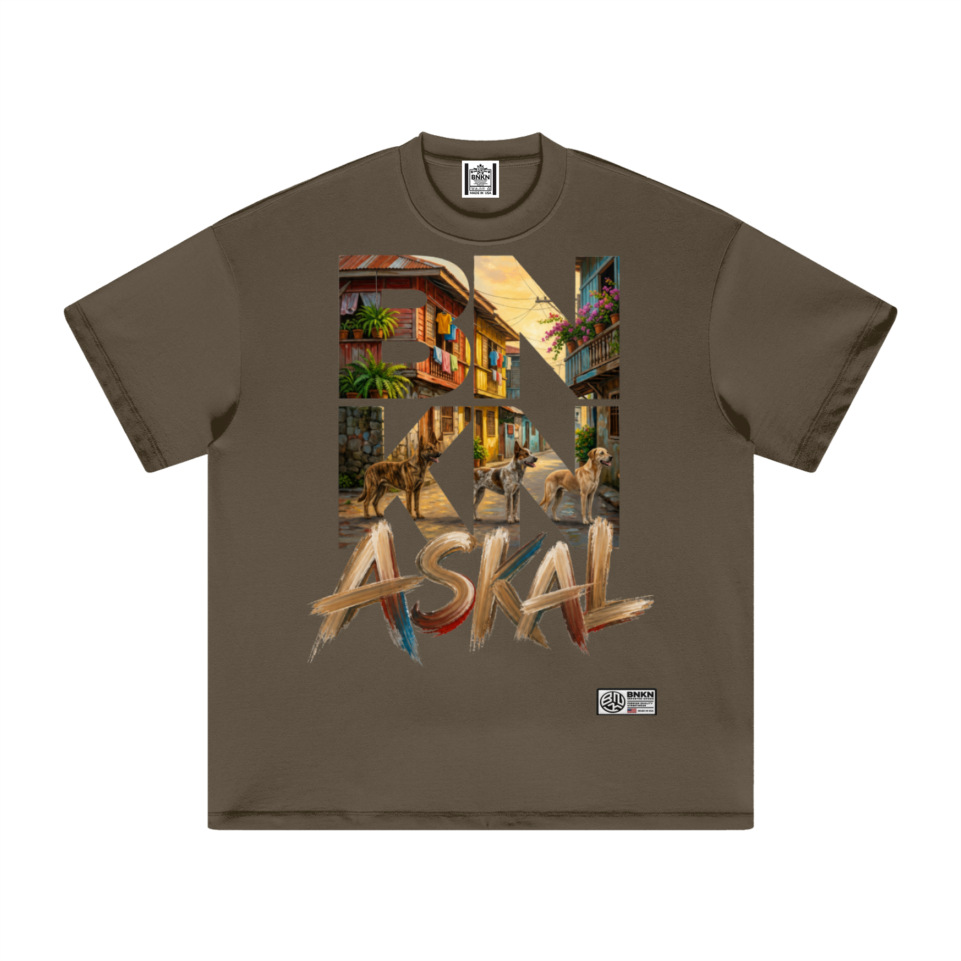 BNKN ASKAL BIG LOGO FRONT Heavyweight Earth Tone T-Shirt