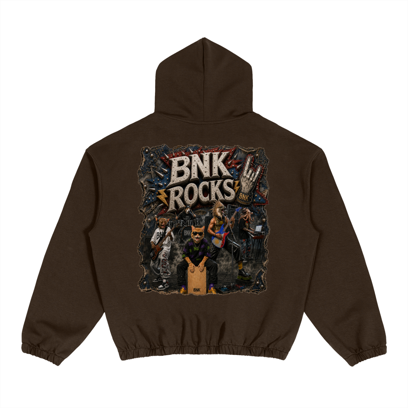 BNKN ROCKS Boxy Cinched Hem Hoodie