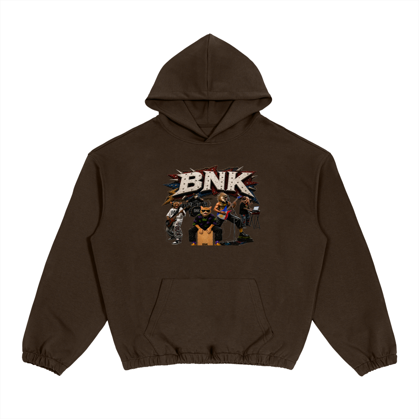 BNKN ROCKS Boxy Cinched Hem Hoodie