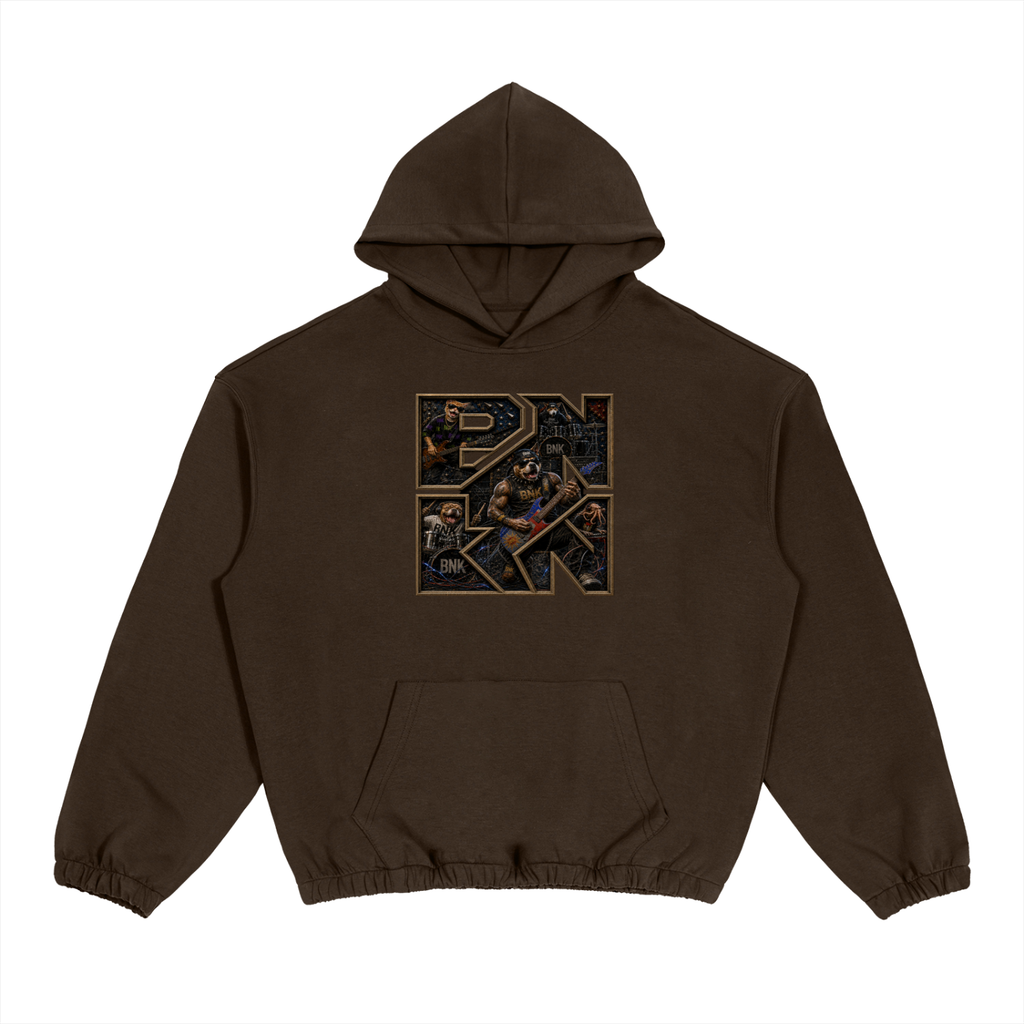 BNKN ROCKS Boxy Cinched Hem Hoodie