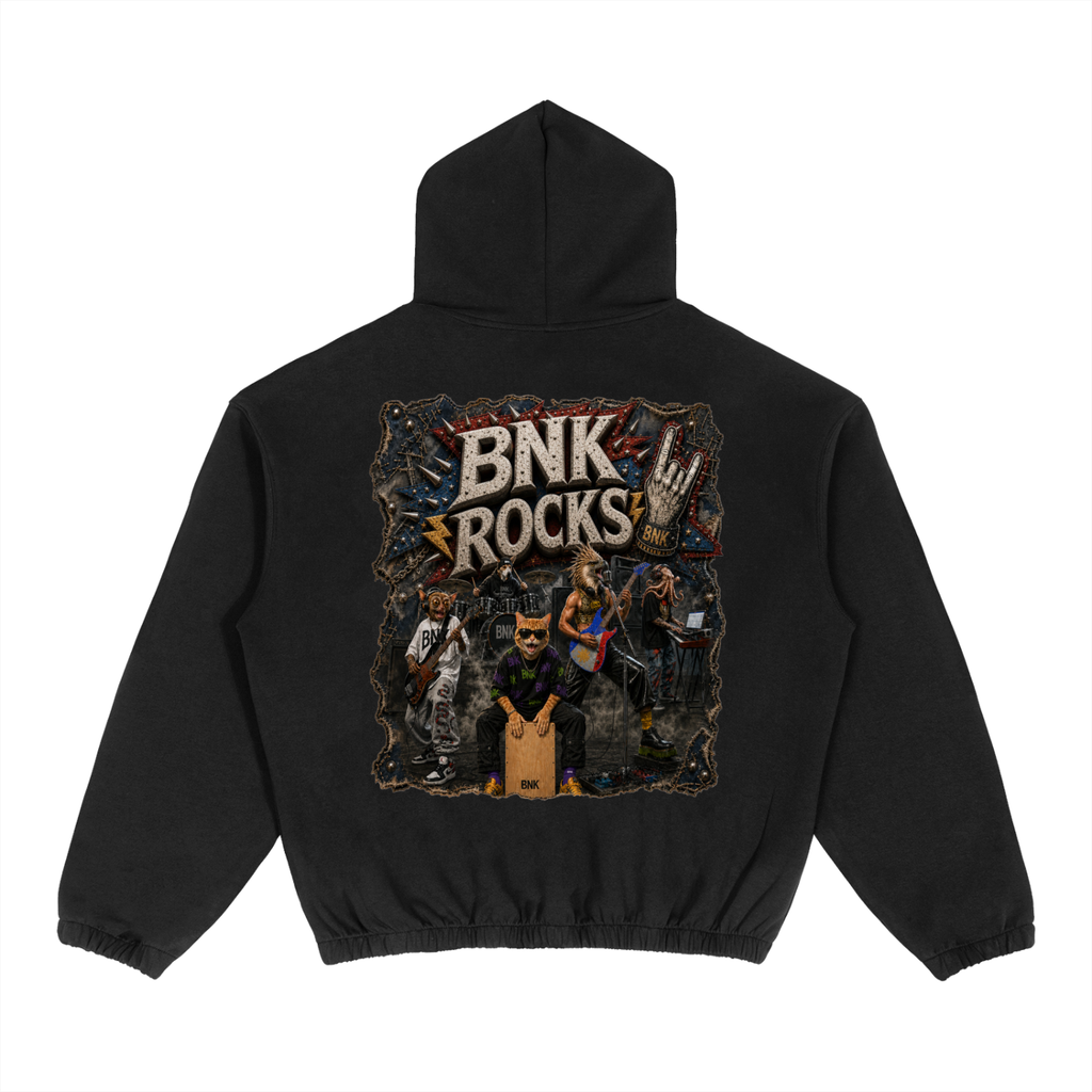 BNKN ROCKS Boxy Cinched Hem Hoodie