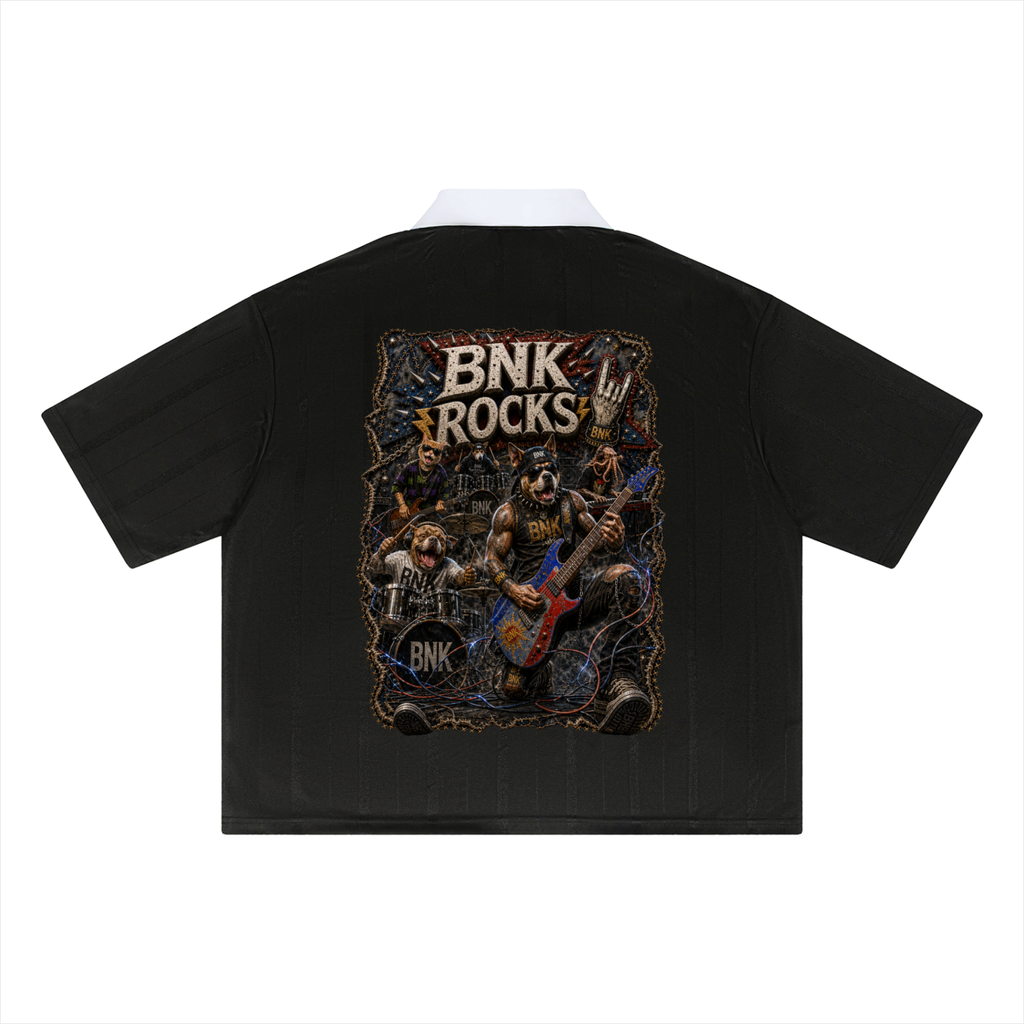 BNKN GOLD ROCKS Unisex Striped Boxy Soccer Jersey