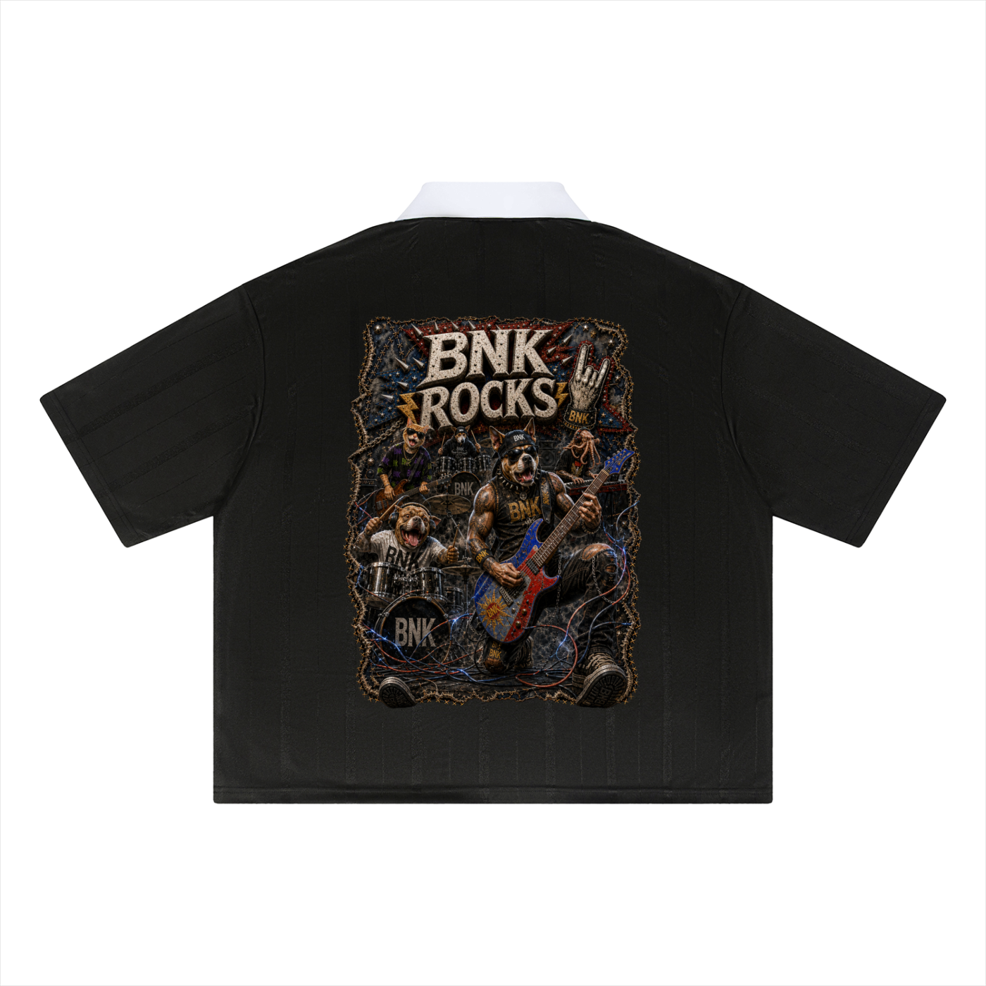 BNKN GOLD ROCKS Unisex Striped Boxy Soccer Jersey