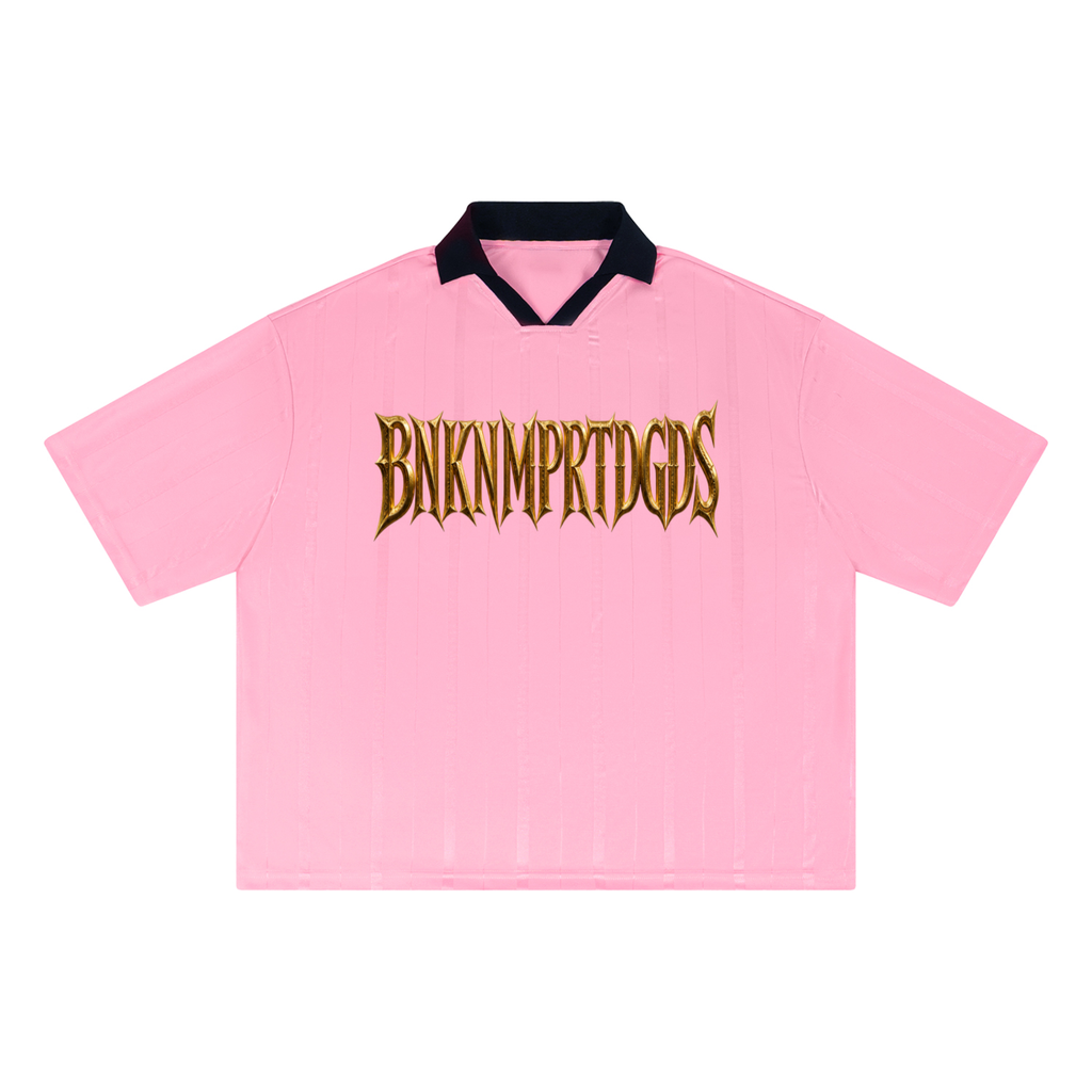 BNKN GOLD ROCKS Unisex Striped Boxy Soccer Jersey