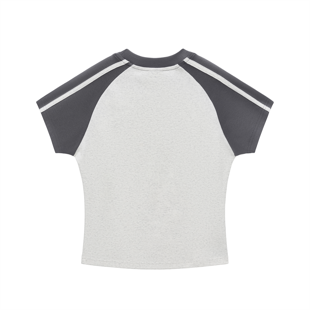 BNKN Contrast Stripes Bodycon Raglan  Sleeve T-Shirt