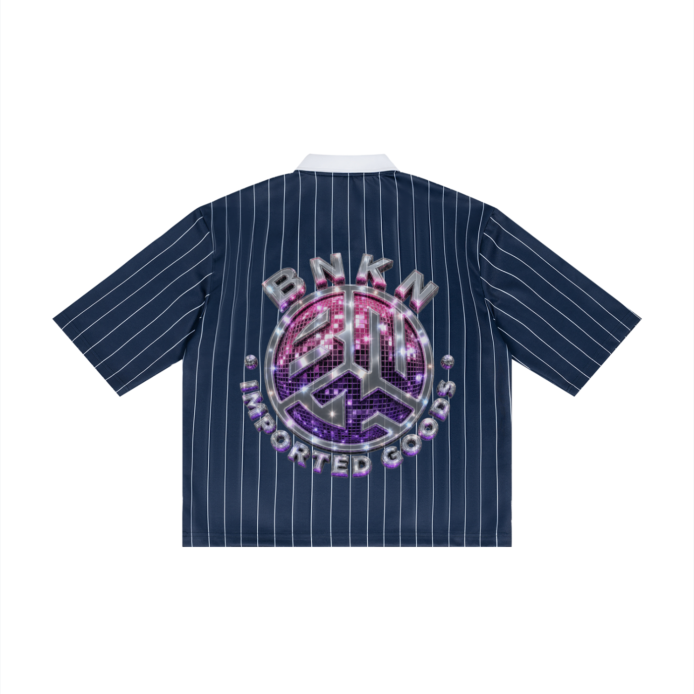 BNKN DISCO LOGO Unisex Pinstripe Collared Soccer Jersey