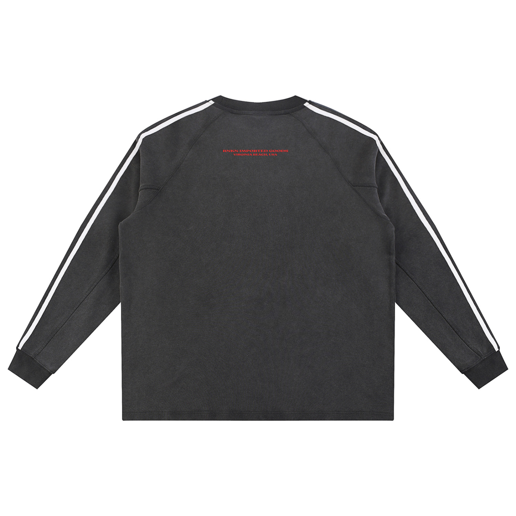 BNKN STAR Snow Washed Contrast Tape Sweatshirt