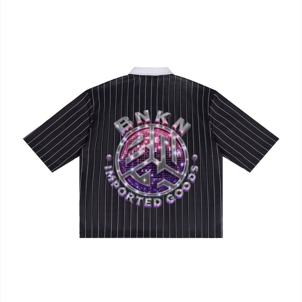 BNKN DISCO LOGO Unisex Pinstripe Collared Soccer Jersey