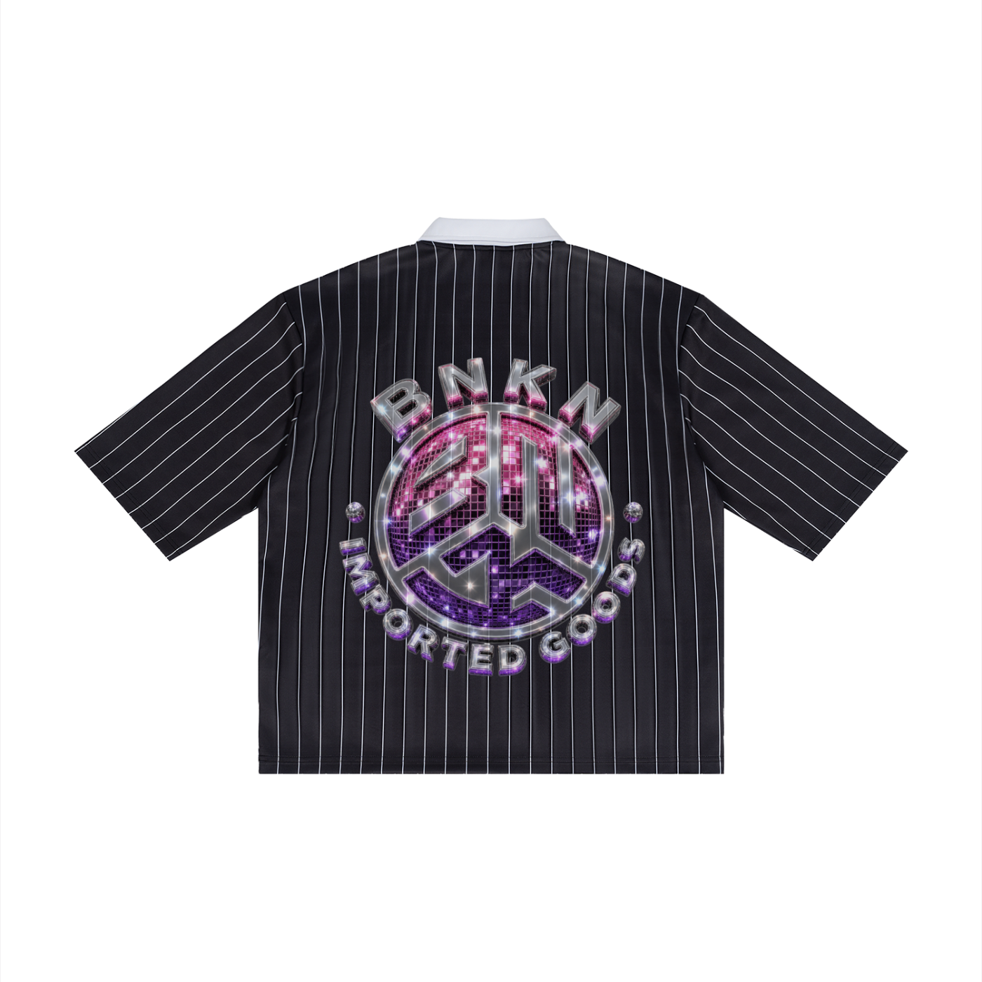 BNKN DISCO LOGO Unisex Pinstripe Collared Soccer Jersey