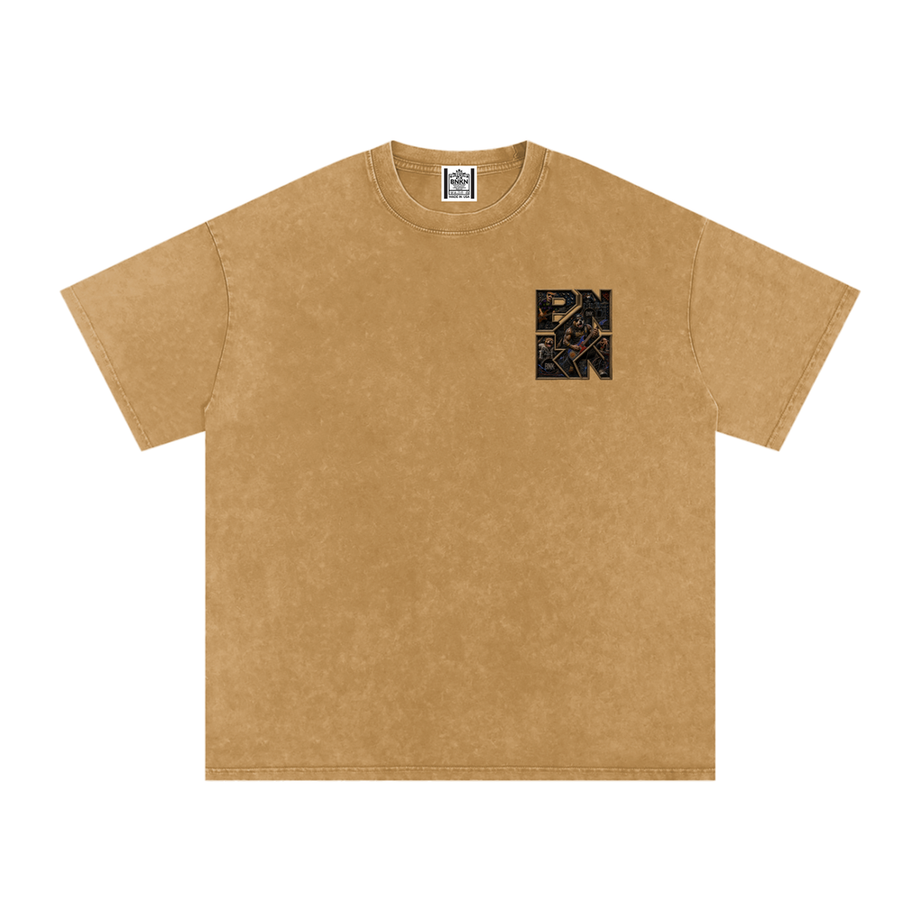 BNKN ROCKS Snow Washed Oversized Cotton T-Shirt