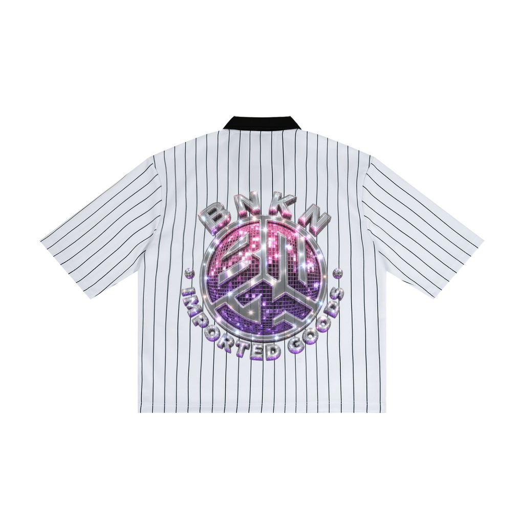 BNKN DISCO LOGO Unisex Pinstripe Collared Soccer Jersey